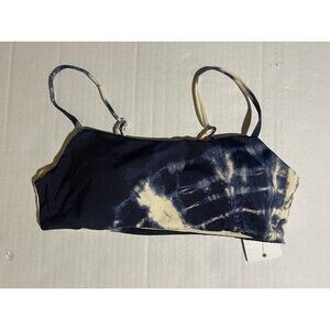 Envya XS Bikini Top Tie Dyed Dark Blue Off White